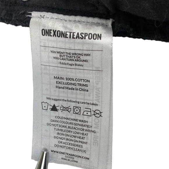 One x One Teaspoon High Rise Mom Fit Destroyed Knee Tapered Leg Frayed Hem US 26 - Picture 14 of 14